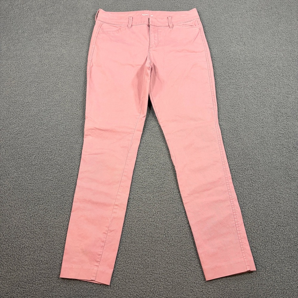 Old Navy Chino Women 0 Pink Pixie Chino SO Dusty Birch Mid Rise Stretch Pants